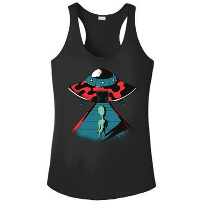 Alien Entering UFO Ladies PosiCharge Competitor Racerback Tank