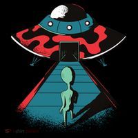 Alien Entering UFO Magnet