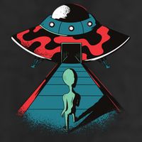 Alien Entering UFO Golf Towel