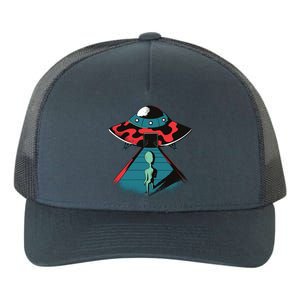 Alien Entering UFO Yupoong Adult 5-Panel Trucker Hat