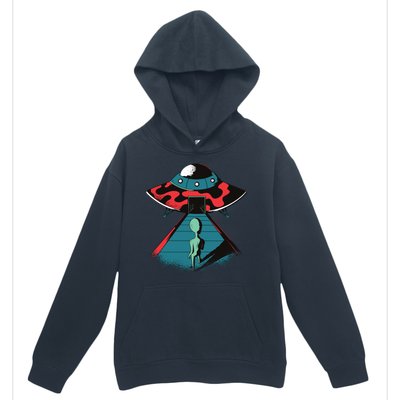 Alien Entering UFO Urban Pullover Hoodie