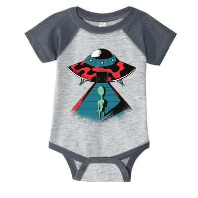 Alien Entering UFO Infant Baby Jersey Bodysuit