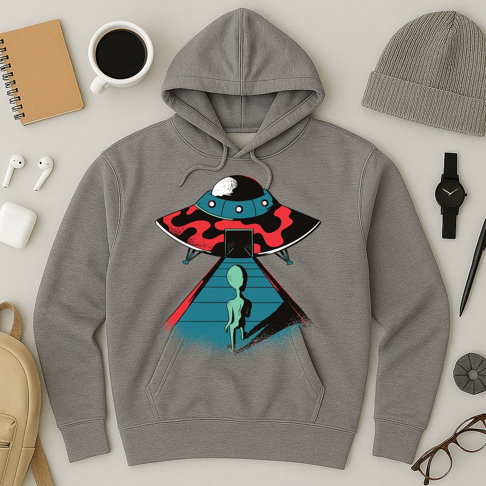 Alien Entering UFO Hoodie