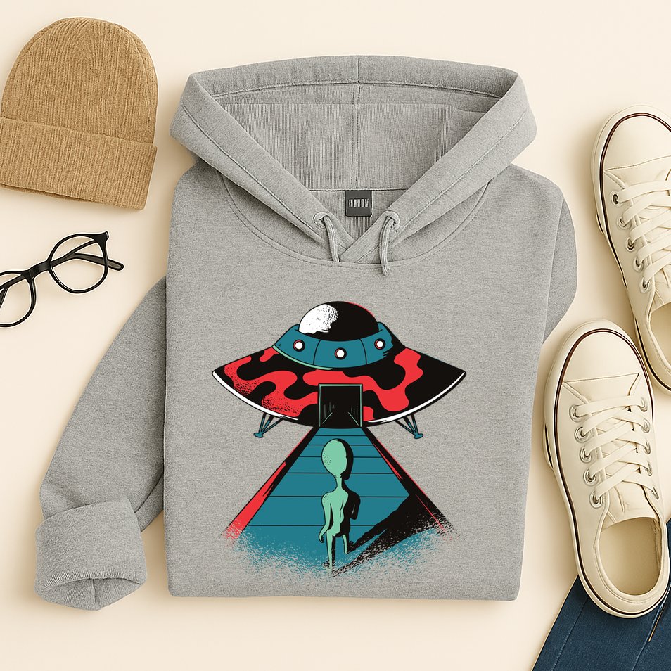 Alien Entering UFO Hoodie