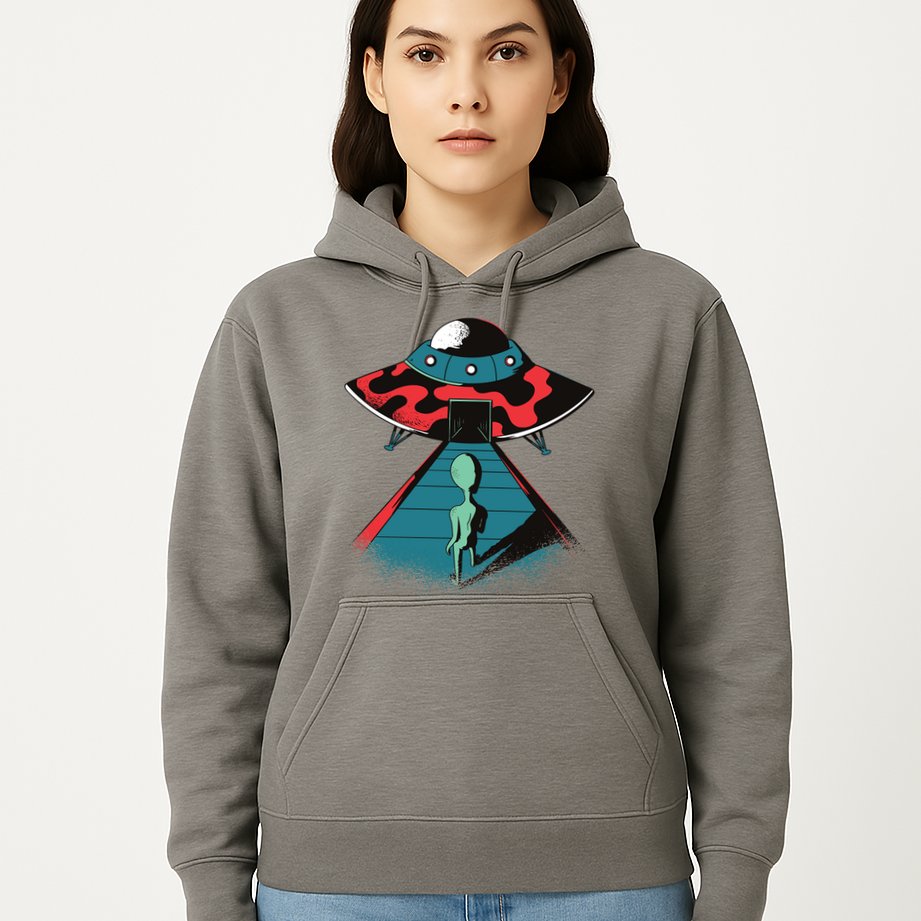 Alien Entering UFO Hoodie