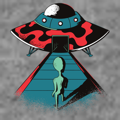 Alien Entering UFO T-Shirt