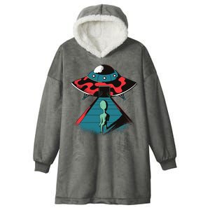 Alien Entering UFO Hooded Wearable Blanket