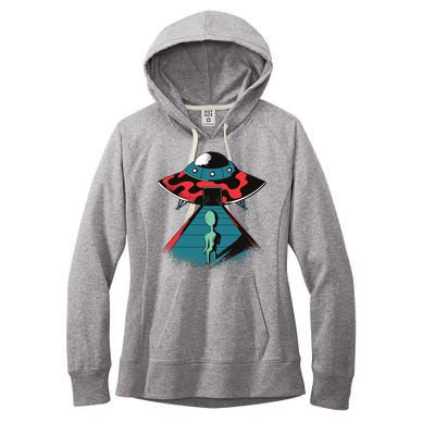 Alien Entering UFO Women's Fleece Hoodie