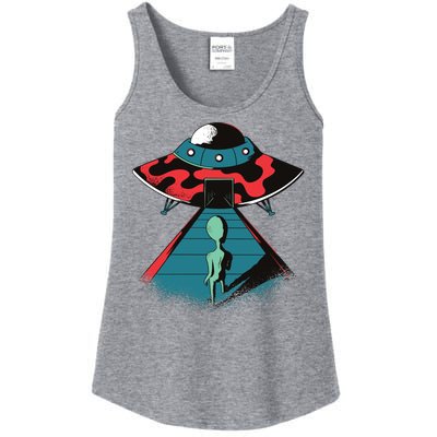 Alien Entering UFO Ladies Essential Tank