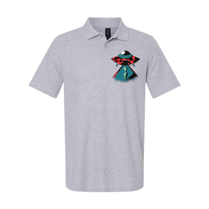 Alien Entering UFO Softstyle Adult Sport Polo