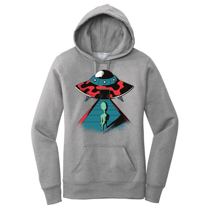 Alien Entering UFO Women's Pullover Hoodie