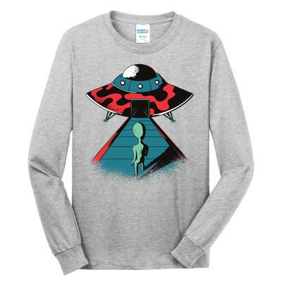 Alien Entering UFO Tall Long Sleeve T-Shirt