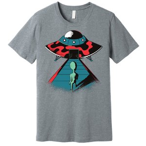 Alien Entering UFO Premium T-Shirt