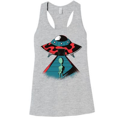 Alien Entering UFO Women's Racerback Tank