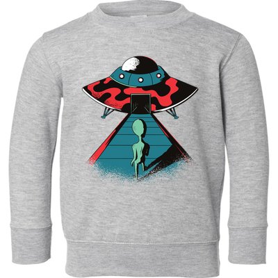 Alien Entering UFO Toddler Sweatshirt
