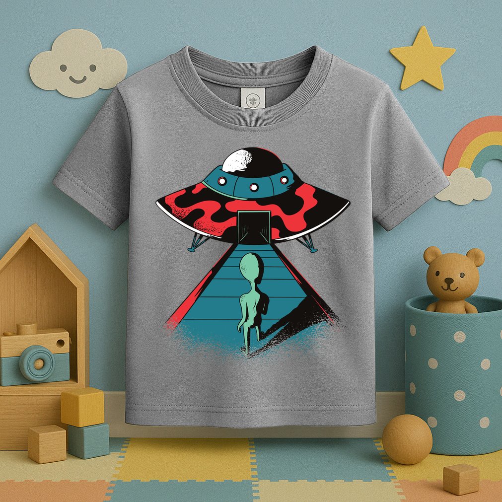 Alien Entering UFO Toddler T-Shirt