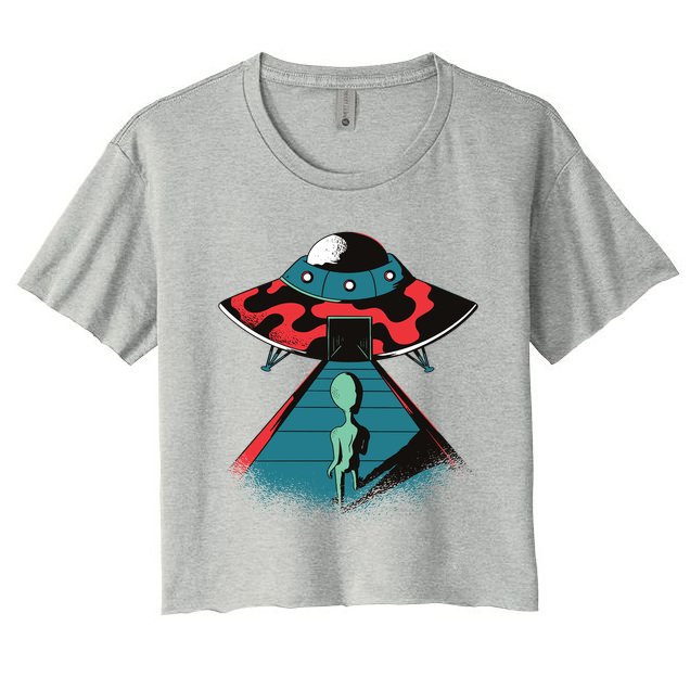 Alien Entering UFO Crop Top