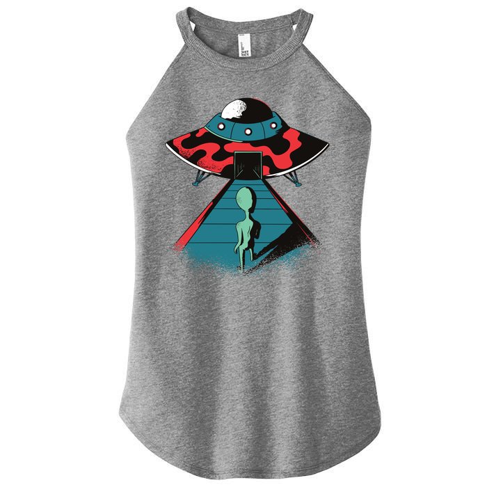 Alien Entering UFO Women's Perfect Tri Rocker Tank