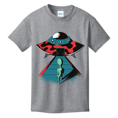 Alien Entering UFO Kids T-Shirt