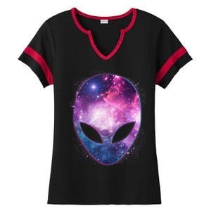 Alien Galaxy Face Ladies Halftime Notch Neck Tee