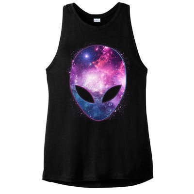 Alien Galaxy Face Ladies PosiCharge Tri-Blend Wicking Tank