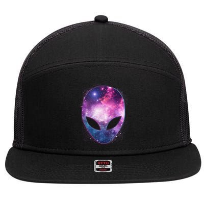 Alien Galaxy Face 7 Panel Mesh Trucker Snapback Hat
