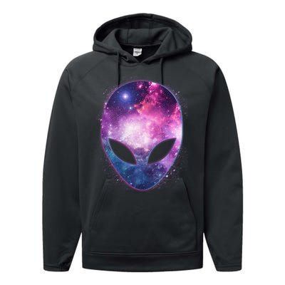 Alien Galaxy Face Performance Fleece Hoodie