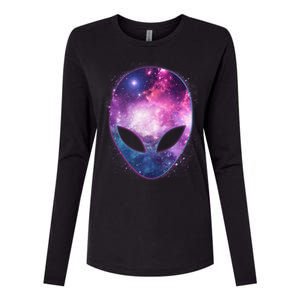 Alien Galaxy Face Womens Cotton Relaxed Long Sleeve T-Shirt