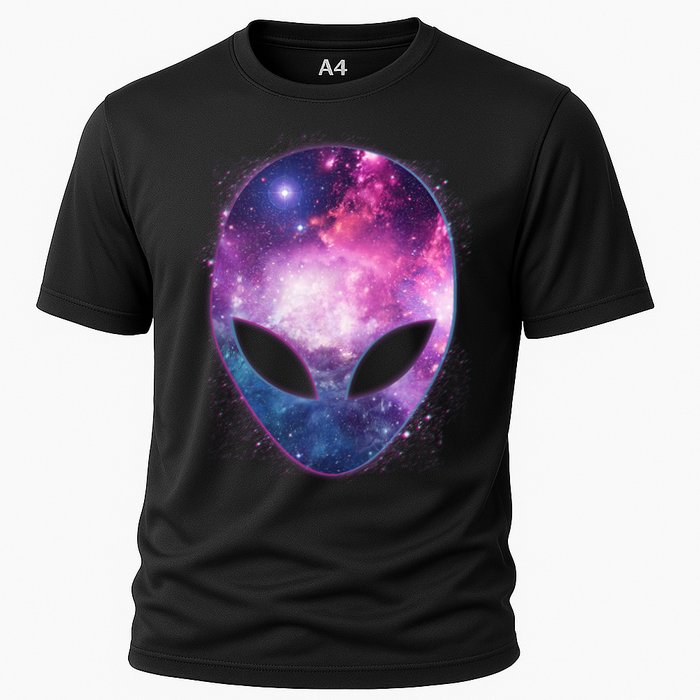 Alien Galaxy Face Cooling Performance Crew T-Shirt