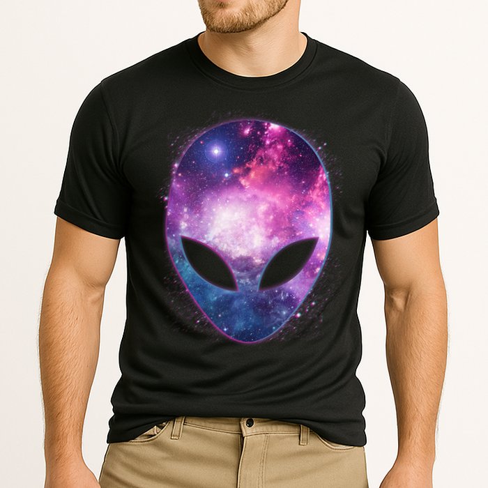 Alien Galaxy Face Cooling Performance Crew T-Shirt