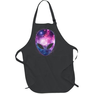 Alien Galaxy Face Full-Length Apron With Pockets