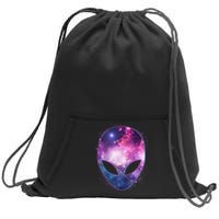 Alien Galaxy Face Sweatshirt Cinch Pack Bag