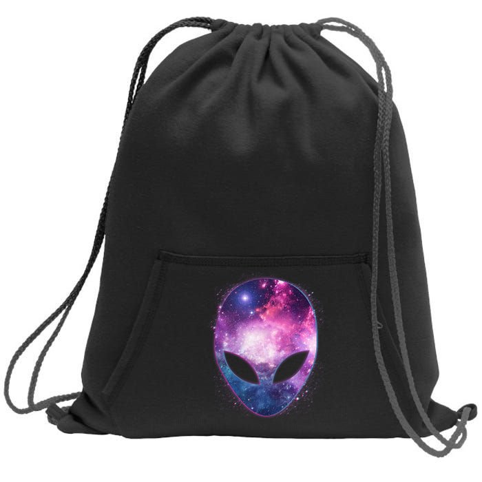 Alien Galaxy Face Sweatshirt Cinch Pack Bag