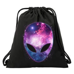 Alien Galaxy Face Drawstring Bag