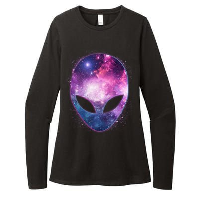 Alien Galaxy Face Womens CVC Long Sleeve Shirt