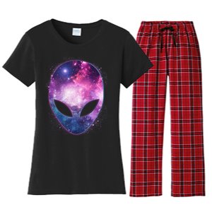 Alien Galaxy Face Women's Flannel Pajama Set