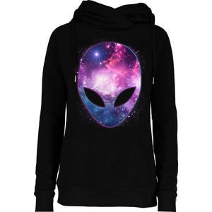 Alien Galaxy Face Womens Funnel Neck Pullover Hood