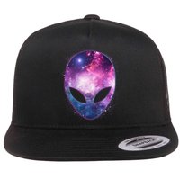 Alien Galaxy Face Flat Bill Trucker Hat