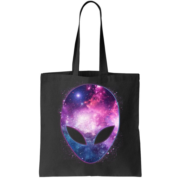 Alien Galaxy Face Tote Bag