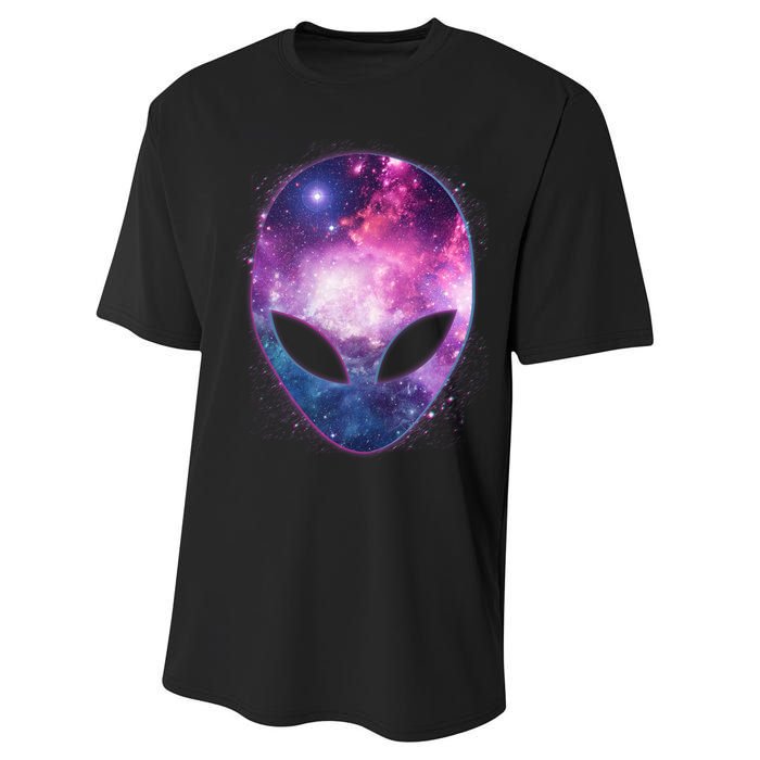 Alien Galaxy Face Performance Sprint T-Shirt