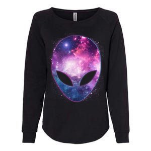 Alien Galaxy Face Womens California Wash Sweatshirt