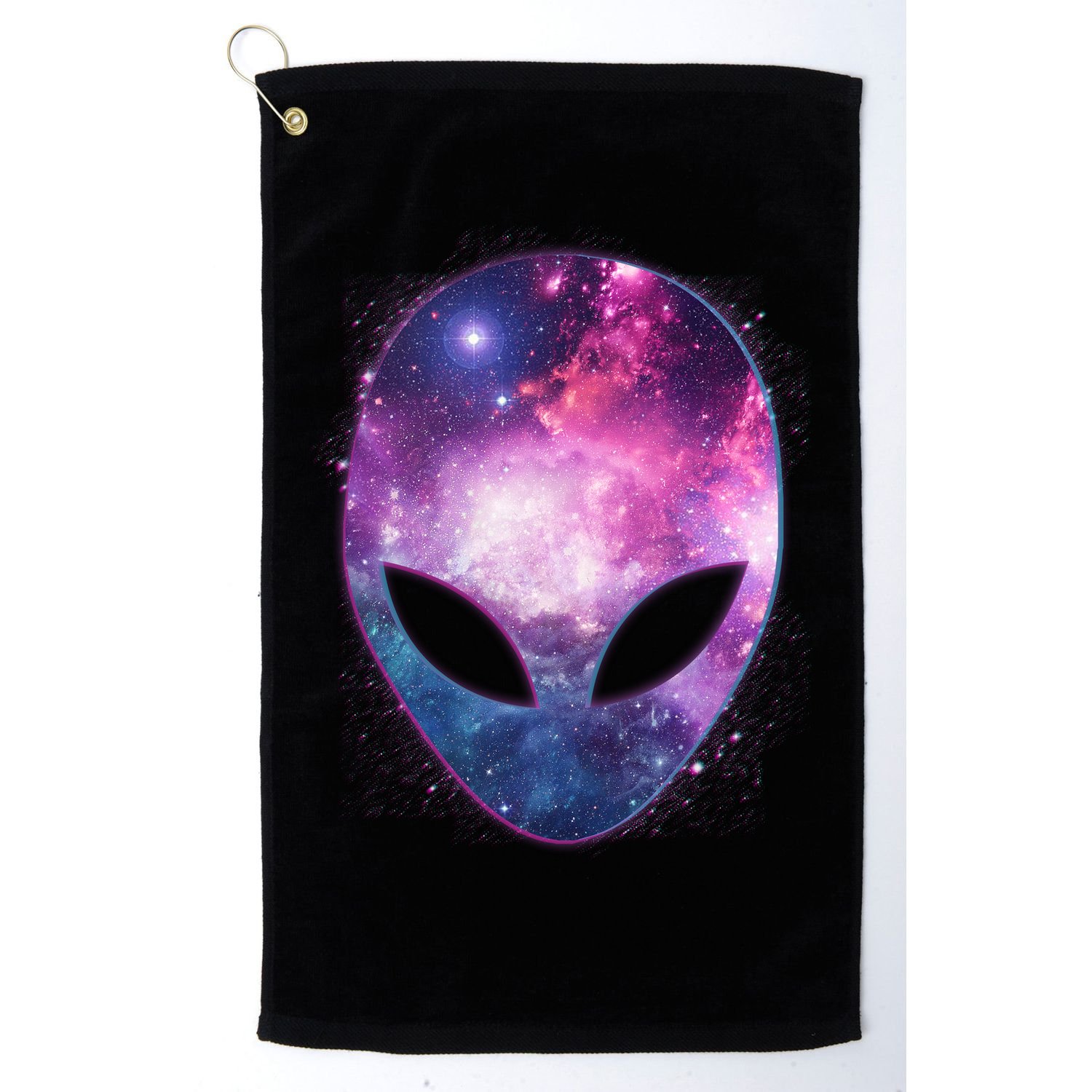 Alien Galaxy Face Golf Towel