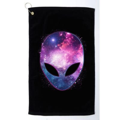 Alien Galaxy Face Platinum Collection Golf Towel