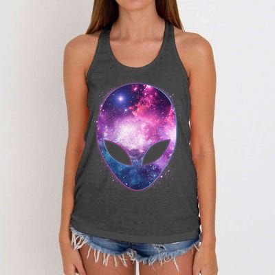 Alien Galaxy Face Women's Knotted Racerback Tank