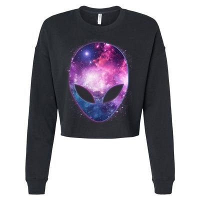 Alien Galaxy Face Cropped Pullover Crew