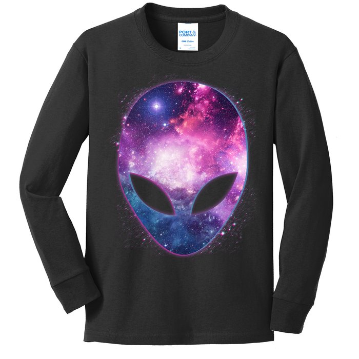 Alien Galaxy Face Kids Long Sleeve Shirt