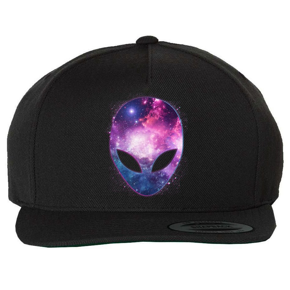 Alien Galaxy Face Wool Snapback Cap