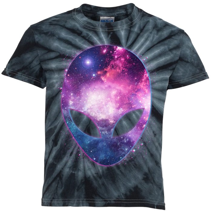 Alien Galaxy Face Kids Tie-Dye T-Shirt