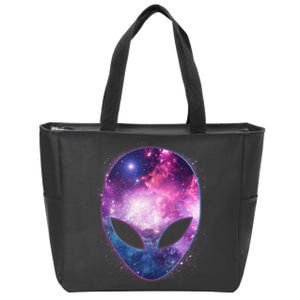 Alien Galaxy Face Zip Tote Bag