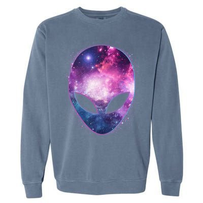 Alien Galaxy Face Garment-Dyed Sweatshirt